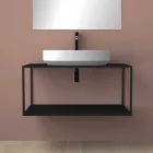 Lavabo ovale da appoggio in ceramica di design made in Italy, Yoel Viadurini