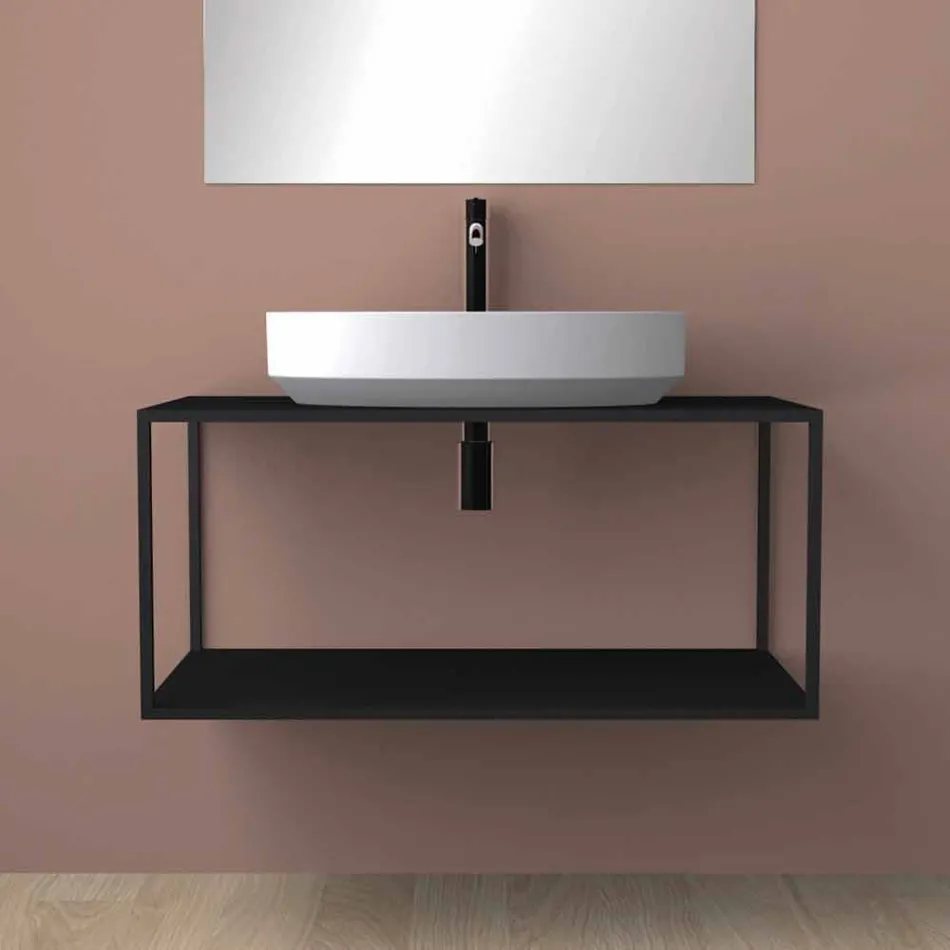 Lavabo ovale da appoggio in ceramica di design made in Italy, Yoel Viadurini