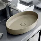 Lavabo ovale da appoggio in ceramica di design made in Italy, Yoel Viadurini