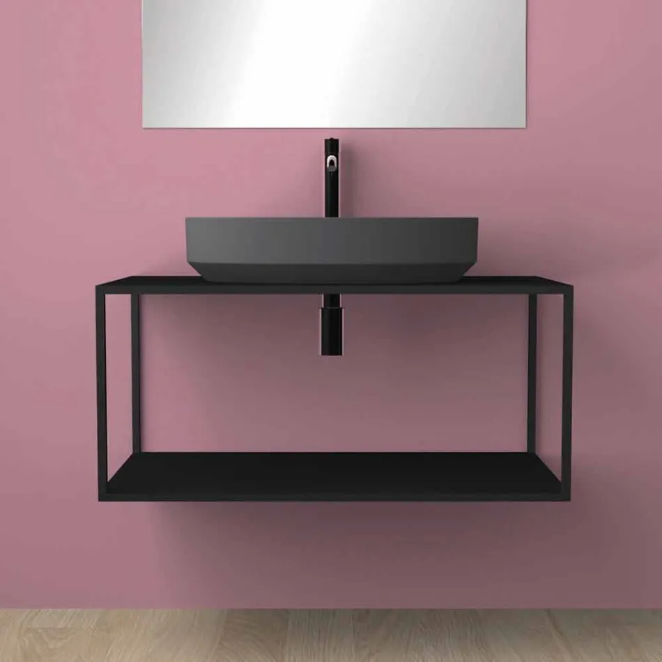 Lavabo ovale da appoggio in ceramica di design made in Italy, Yoel Viadurini