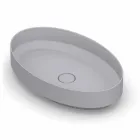 Lavabo ovale da appoggio in ceramica di design made in Italy, Yoel Viadurini