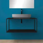 Lavabo ovale da appoggio in ceramica di design made in Italy, Yoel Viadurini