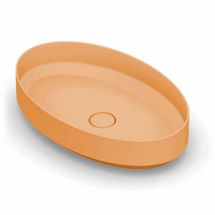 Lavabo ovale da appoggio in ceramica di design made in Italy, Yoel Viadurini