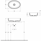 Lavabo ovale da appoggio in ceramica di design made in Italy, Yoel Viadurini