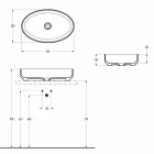Lavabo ovale da appoggio in ceramica di design made in Italy, Yoel Viadurini