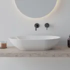 Lavabo Ovale da Appoggio in Ceramica Lucida L 58 cm Made in Italy - Nelly Viadurini