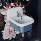 Lavabo per il Bagno Rettangolare Sospeso in Ceramica - Elodie Viadurini