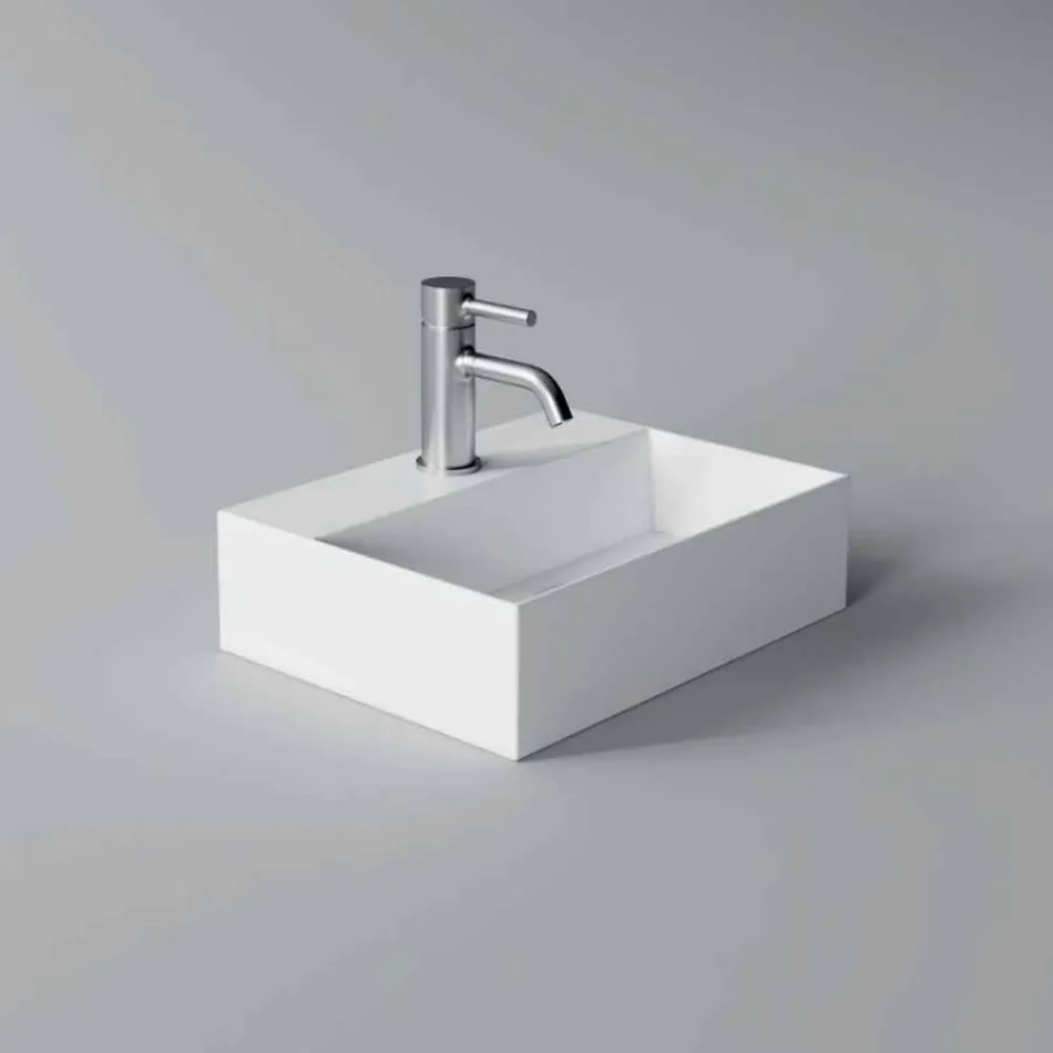 Lavabo Quadrato o Rettangolare di Design Moderno in Ceramica Made in Italy - Act Viadurini