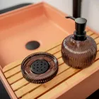 Lavabo Rettangolare da Appoggio Realizzato in Terrazzo Arancio Mali  - Azalea  Viadurini