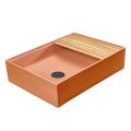 Lavabo Rettangolare da Appoggio Realizzato in Terrazzo Arancio Mali  - Azalea 