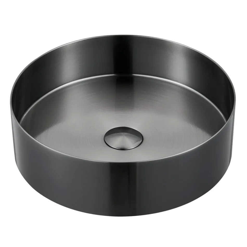 Lavabo Rotondo da Appoggio in Acciaio Inox in Diverse Finiture - Fiordaliso  Viadurini