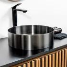 Lavabo Rotondo da Appoggio in Acciaio Inox in Diverse Finiture - Fiordaliso  Viadurini