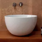 Lavabo rotondo da appoggio in ceramica bianca o colorata Star Round50 Viadurini