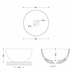 Lavabo rotondo da appoggio in ceramica design moderno Star Round 40 cm Viadurini