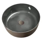 Lavabo Rotondo Grigio in Argilla Fatto a Mano Made in Italia - Tatiana  Viadurini