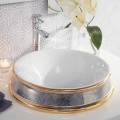 Lavabo semincasso di design in fire clay fatto a mano in Italia,Manilo