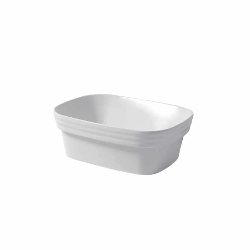 Lavabo Semincasso in Ceramica Bianca o Colorata di Design Trabia Viadurini