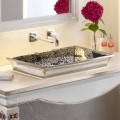 Lavabo semincasso in fire clay moderno decorato a mano in Italia,Guido
