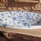 Lavabo Semincasso in Fire Clay Pitturato a Mano Made in italy - Principe Viadurini