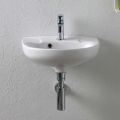 Lavabo Sospeso Monoforo in Ceramica Bianca dal Design Classico - Silice