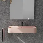 Lavabo Sospeso in Ceramica con Porta Asciugamani Opzionale Made in Italy - Graffa Viadurini