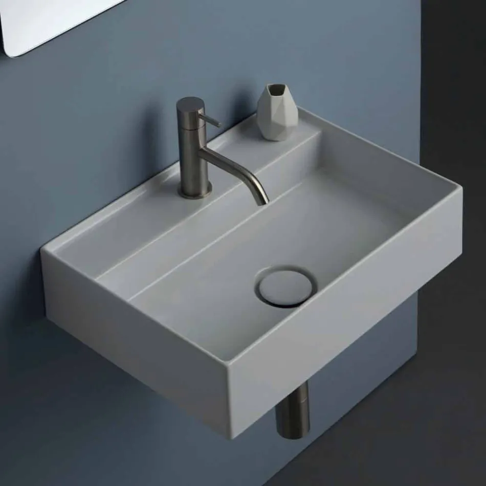 Lavabo sospeso in ceramica Sun 50x35 cm, diversi colori disponibili Viadurini