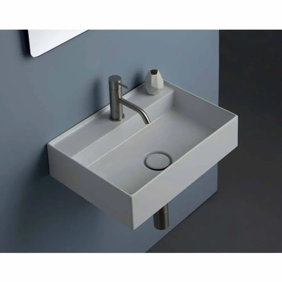 Lavabo sospeso in ceramica Sun 50x35 cm, diversi colori disponibili Viadurini