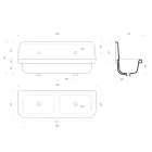 Lavabo vintage da muro a doppia vasca in ceramica di design Jack Viadurini