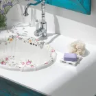 Lavabo Vintage in Porcellana Fuso a Mano con Fiori Made in italy - Barbera Viadurini