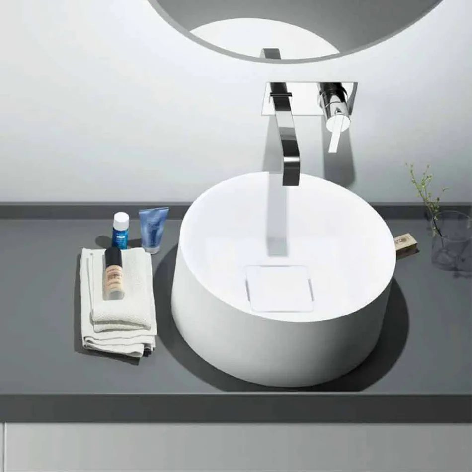 Lavandino da appoggio circolare di design prodotto in Italia, Forino Viadurini
