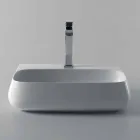 Lavandino da appoggio o sospeso in ceramica L 55cm made in Italy, Gais Viadurini