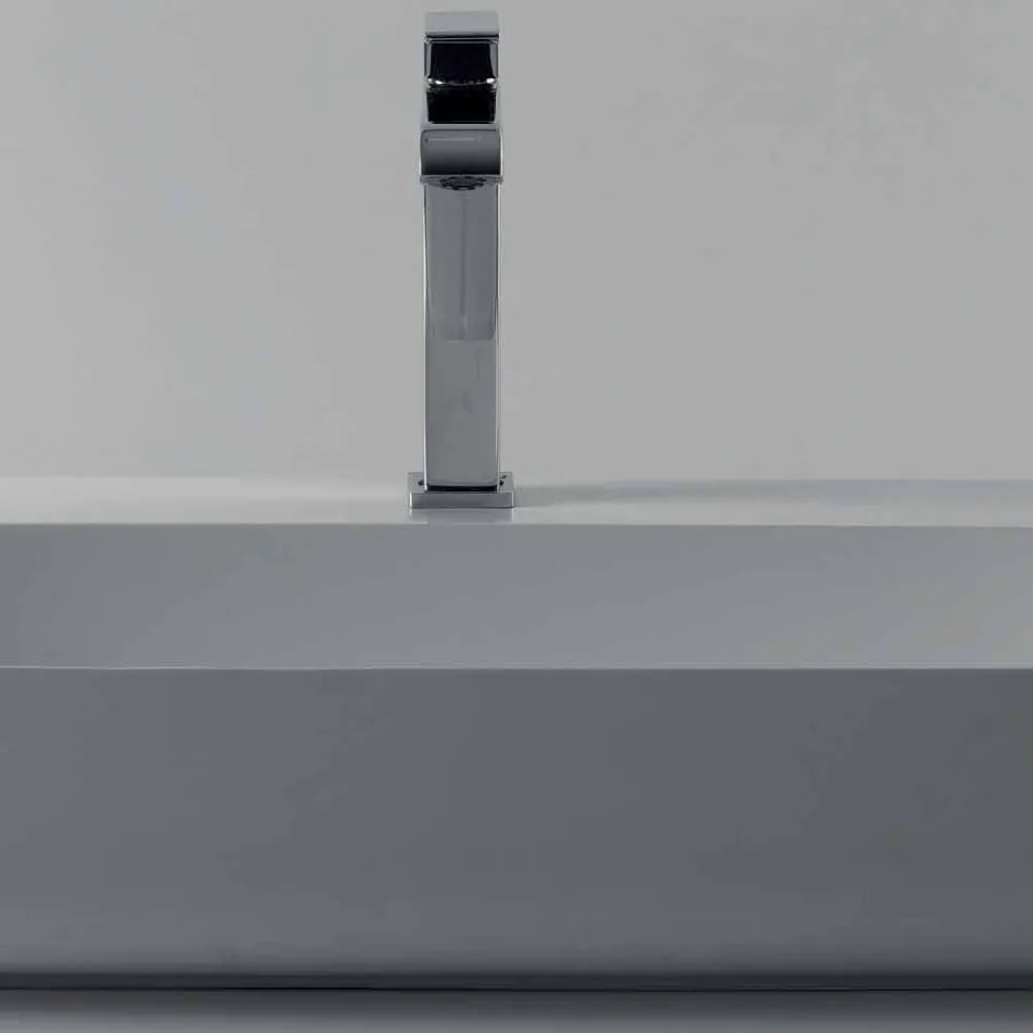 Lavandino da appoggio o sospeso in ceramica L 90cm made in Italy, Gais Viadurini