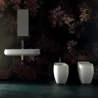 Lavandino da appoggio o sospeso in ceramica L 90cm made in Italy, Gais Viadurini