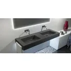 Lavandino doppio moderno sospeso in Texolid made in Italy, Rufina Viadurini