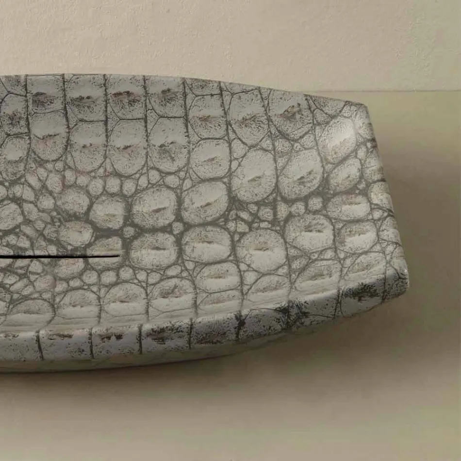 Lavavo da appoggio di design in ceramica caimano made in Italy Laura Viadurini