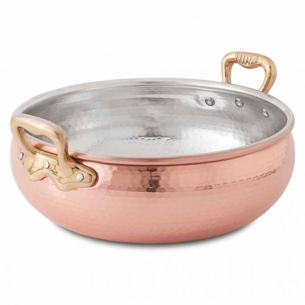 Legumiera in Rame Stagnato a Mano con 2 Manici Made in Italy 16 cm - Gianmaria Viadurini