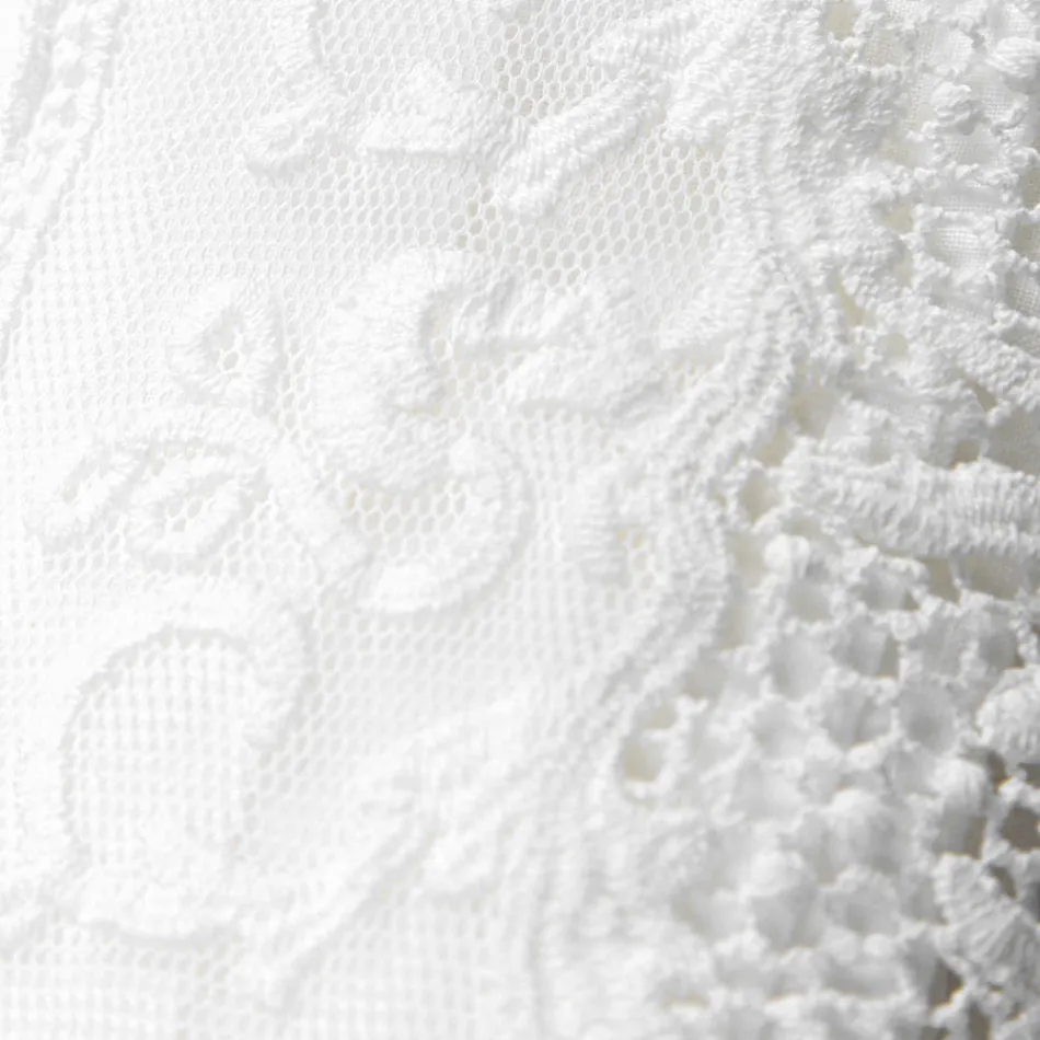 Lenzuolo di Lino Bianco con Pizzo per Letto Matrimoniale Alta Qualità - Fiumana Viadurini