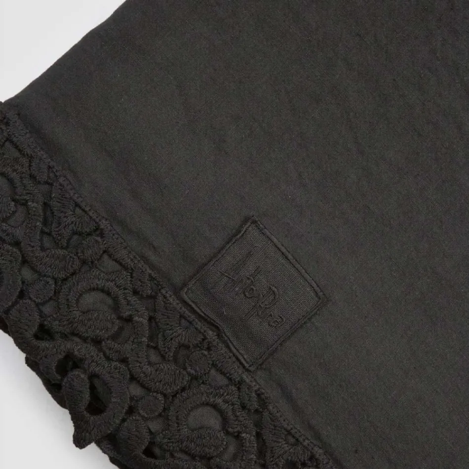 Lenzuolo Letto Matrimoniale in Lino con Pizzo Poema, 3 Finiture - Dulcis Viadurini