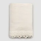 Lenzuolo Letto Matrimoniale in Lino con Pizzo Poema, 3 Finiture - Dulcis Viadurini