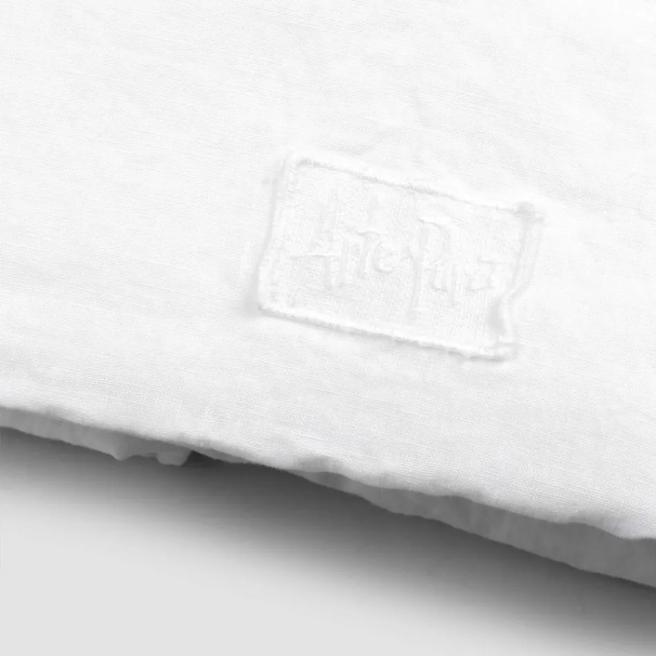 Lenzuolo Matrimoniale con Angoli di Lino Bianco di Lusso Made in Italy - Fiumano Viadurini
