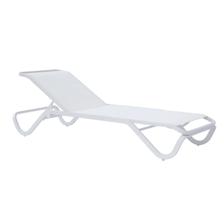 Lettino 194x65 cm da Esterno in Alluminio e Textilene - Solaya Viadurini