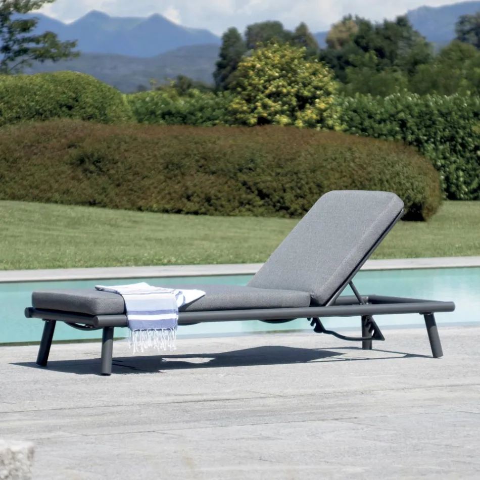 Lettino 196x75 cm da Esterno in Alluminio con Cuscino - Sundra Viadurini