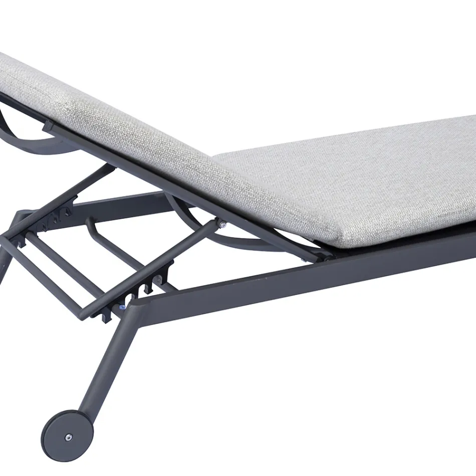 Lettino 205x76 cm da Esterno in Alluminio con Cuscino - Tessara Viadurini