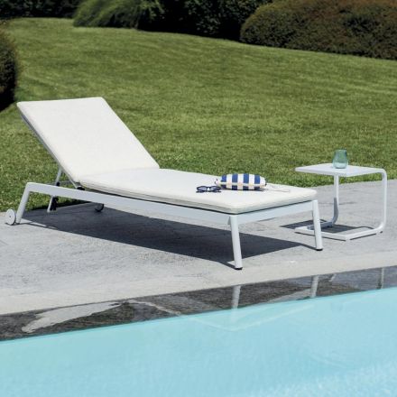 Lettino 205x76 cm da Esterno in Alluminio con Cuscino - Tessara Viadurini