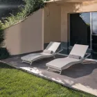 Lettino da Esterno in Polyrattan con Ruote  – Meredith Viadurini