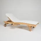 Lettino da Esterno in Teak Naturale – Yggdrasil Viadurini
