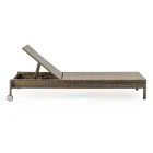 Lettino da Giardino in Polyrattan con Ruote – Sunbathe Viadurini