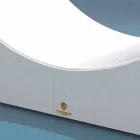 Lettino relax Onda Trona in ecopelle nautica bianca made in Italy Viadurini
