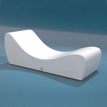 Lettino relax Onda Trona in ecopelle nautica bianca made in Italy Viadurini