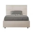 Letto 120x200 cm con Testata a Rettangoli in Microfibra Made in Italy - Brina Viadurini